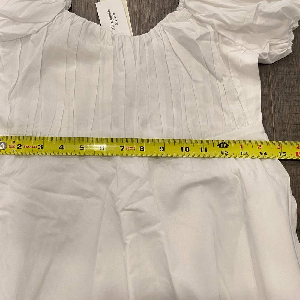 NWT Abercrombie & Fitch Ruched Puff Sleeve Mini Dress - Picture 7 of 8